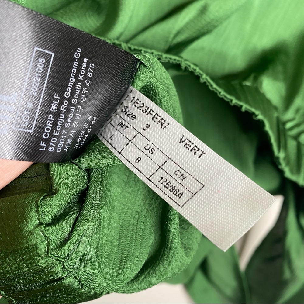 Ba&sh Féria Women’s loose and floaty tie front blouse green vert new large shirt - Picture 9 of 10